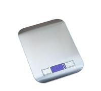 Bilancia Da Cucina Elettronica 5/10kg Bilancia Digitale Precisione In Acciaio Inossidabile Strumenti Di Misurazione Del Peso LCD Bilancia In Grammi Stadera Accurata(Silver-5kg 1g)