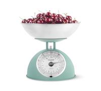 Bilancia da Cucina Meccanica Salter Timeless - Ciotola 2L Lavabile in Lavastoviglie, Quadranti Facili da Leggere, Cifre Grandi, Senza Batterie, Design Retrò, 5kg, Pesa Ingredienti, Verde