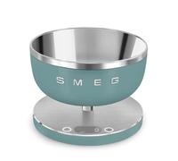 Smeg, Bilancia da Cucina Digitale KSC01EGMWW, Ciotola in Acciao Inox Removibile, Quattro Unità di Misura g/ml e lb.oz/fl.oz, con Funzione Tara, Portata Massima 5kg, Verde