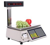 Bilancia da stampa per etichette con display a palo, bilancia digitale commerciale di conteggio, bilancia per calcolo dei prezzi, schermo fronte/retro, capacità per supermercati e ha(15 kg)