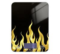 Bilancia da viaggio con display LCD a fiamma fredda fluorescente nera, 5 kg/5 g, piccola, in grammi, con 4 unità per dimagrire e cuocere (batterie non incluse)