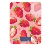 Bilancia da viaggio con fragole rosse pesca, facile da pulire, 5 kg/5 g, bilancia essenziale da cucina con 4 unità per cucinare espresso (batterie non incluse)