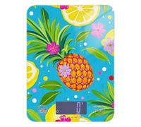 Bilancia da viaggio per frutta, ananas, limone, blu, con display LCD, per viaggi, 5 kg/5 g, piccola bilancia digitale con 4 unità per dieta, preparazione pasti cheto (batterie non incluse