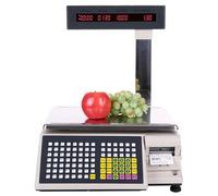 Bilancia Digitale A Piattaforma digitale calcolo dei prezzi, stampa di etichette con display LCD bifacciale, commerciale con stampante termica per supermercati