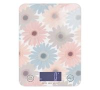 Bilancia digitale bariatrica grigiastro-rosa margherite per cucina 5 kg/5 g, bilancia digitale precisa con 4 unità per arrostire dieta arrosto báscula para cocina
