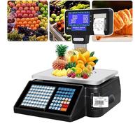 Bilancia Digitale Commerciale Per Calcolo Dei Prezzi (Display Fronte-Retro), Cassiere Multifunzione (Capacità Di 66 Libbre), Con Stampante Termica Per Etichette, Schermo Lcd