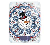 Bilancia digitale con motivo mandala con pupazzo di neve, impermeabile, 5 kg, 5 g, con 4 unità per cottura cheto (batterie non incluse)