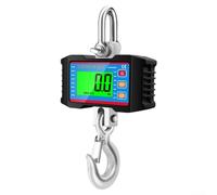 Bilancia digitale da 1000 kg, con display LCD retroilluminato, bilancia elettronica portatile con gancio, per edilizia industriale e agricoltura, corpo in lega di alluminio (nero)