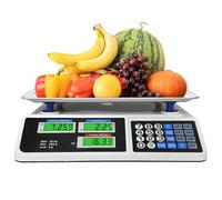 Bilancia digitale da 40 kg, con piattaforma grande in acciaio inox, bilancia da cucina con doppio display LCD per mercato agricolo, punti vendita, negozi di carne, gastronomia