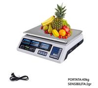 BILANCIA DIGITALE DA BANCO ALIMENTI 2 IN 1 MAX 40KG PRECISIONE 2GR 3 DISPLAY B18