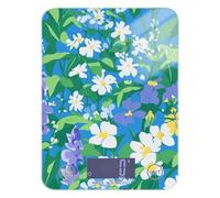 Bilancia digitale da cucina con fiori di campo e viola, impermeabile, 5 kg/5 g, bilancia digitale da cucina con 4 unità per preparare i pasti e fare sapone (batterie non incluse)