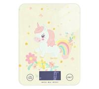 Bilancia digitale da cucina con unicorni sognanti, colori pastello arcobaleno, facile da pulire, 5 kg/5 g, per alimenti once e grammi, con 4 unità per cuocere spezie (batterie non incluse)