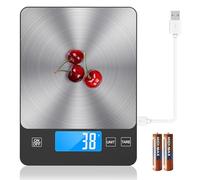 Bilancia digitale da cucina di grado NASA, misura con precisione grammi e once per cuocere e cucinare, in acciaio inox 304