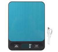 Bilancia Digitale da Cucina in Acciaio Inox, Bilancia Smart Ricaricabile con Precisione 10kg, Compatta e Facile da Usare - Impermeabile, Salvaspazio con Ganci, Ideale per Cucina