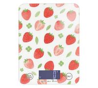 Bilancia digitale da cucina per dieta a fragola rossa, per alimenti, 5 kg/5 g, con 4 unità per la perdita di peso per arrostire e cuocere (batterie non incluse)