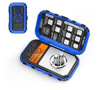 Bilancia Digitale di Precisione, ORIA 50g/0,001g Bilancia Tascabile, Bilancia per Alimenti Portatile con Funzione Tara, 2 * 10g Peso di Calibrazione/Batteria/Pinzette Incluse - Blu