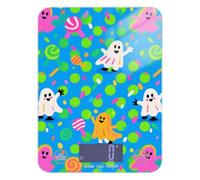 Bilancia digitale digitale per dieta, motivo fantasmi di Halloween, 5 kg, 5 g, con 4 unità per cucinare e preparare i pasti (batterie non incluse)