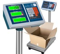 Bilancia Digitale Elettronica a Piattaforma, 100 kg50 g, Display a LED, Girevole a 360 Gradi, Regolabile, Funzionamento a BatteriaRete, Funzione Tara, 23536