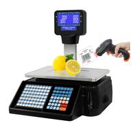 Bilancia Digitale Elettronica Professionale da tavolo per vendita al dettaglio, pesatura digitale, calcolo dei prezzi, stampante termica commerciale, etichetta del prezzo con display bifacci