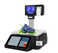 Bilancia Digitale Elettronica Professionale di controllo del peso, calcolo del prezzo al dettaglio, stampa di etichette commerciali, doppio display elettronico mercato della carne e della fr