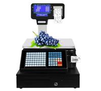 Bilancia Digitale Elettronica Professionale di controllo del peso, calcolo del prezzo al dettaglio, stampa di etichette commerciali, doppio display elettronico mercato della carne e della fr