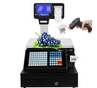 Bilancia Digitale Elettronica Professionale di controllo del peso, calcolo del prezzo al dettaglio, stampa di etichette commerciali, doppio display elettronico mercato della carne e della fr