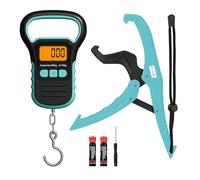 Bilancia digitale for gancio da pesca, bilancia elettronica for bagagli, postale for, display LCD retroilluminato, 110 libbre/50 kg(Cyan)