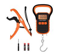 Bilancia digitale for gancio da pesca, bilancia elettronica for bagagli, postale for, display LCD retroilluminato, 110 libbre/50 kg(Orange)