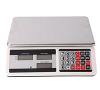 Bilancia digitale for prezzi da 40 kg, bilancia elettronica for calcolo prezzi con grande piattaforma in acciaio inossidabile, doppio display LCD, pulsante grande