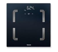 Bilancia digitale in vetro nera 180 kg LED display IMC auto-spegnimento indicatori avanzati