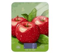 Bilancia digitale per alimenti con mele rosse e display LCD verde, 5 kg/5 g, con 4 unità per fare sapone, cottura e arrostire (batterie non incluse)