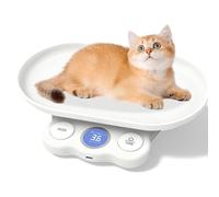 Bilancia digitale per animali di piccola taglia, mini scala per animali domestici, 15 kg (± 1 g), LCD digitale per gatti con 7 modalità di pesatura, bilancia per bambini, cani, criceti