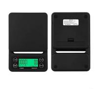 Bilancia digitale per caffè con timer, capacità di 3 kg, precisione 0,1 g, display LCD retroilluminato, commutazione unità G/oz/lb/ml, per versare e cucina, nero