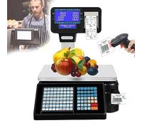 Bilancia Digitale Per Codici A Barre il calcolo dei prezzi, 66 libbre, per la vendita al dettaglio di carni, con stampante per e etichette a 2 rotoli, B