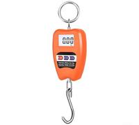 Bilancia digitale per gru, 200 kg, con display LCD, bilancia elettronica di precisione per industria e logistica, gancio in acciaio robusto, conversione unità kg lb N, portatile, arancione (arancione)