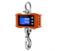 Bilancia digitale per gru, capacità di carico 1500 kg, bilancia da appendere con gancio e retroilluminazione LCD, bilancia industriale per pesca agricola (arancione)