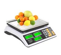 Bilancia digitale per il calcolo dei prezzi da 60 libbre con doppio LCD, modalità di conteggio, bilancia alimentare ricaricabile in acciaio inossidabile (80 libbre/kg con vassoio concavo)