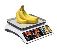 Bilancia digitale per il calcolo dei prezzi da 60 libbre con doppio LCD, modalità di conteggio, bilancia alimentare ricaricabile in acciaio inossidabile (60 libbre/kg/oz con LED rosso)
