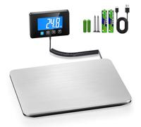 Bilancia digitale per pacchetti, 200 kg/10 g, precisione, bilancia da piattaforma e bilancia postale con LCD, tara/hold, USB-C e batterie, bilancia digitale per magazzino, ufficio, casa, bilancia per
