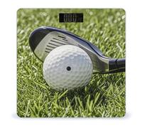 Bilancia digitale per palla da golf per peso corporeo, altamente precisa, bilancia digitale per il corpo del bagno, in vetro temperato, display LCD, batterie e metro a nastro