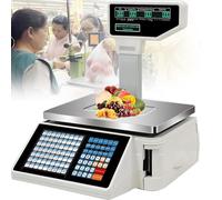 Bilancia digitale per stampa di etichette con doppio display con codice a barre che pesa la bilancia di calcolo dei prezzi per il supermercato con la pistola dello scanner