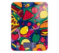 Bilancia digitale portatile per dieta, per pizza e frutta, con colori vivaci, per alimenti, 5 kg/5 g, scala per misurare grammi, con 4 unità per cuocere la dieta dimagrante (batterie non incluse