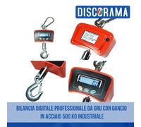BILANCIA DIGITALE PROFESSIONALE DA GRU CON GANCIO IN ACCIAIO 500 KG INDUSTRIALE