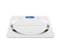 Bilancia Digitale Wireless Intelligente In Vetro For Il Grasso Corporeo Bilancia Elettronica Da Bagno Wireless Con Display A LED For Ricarica USB Facile Da Usare(White weight scale)