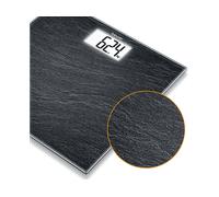Beurer GS 203 Slate Bilancia Digitale in Vetro Effetto Ardesia, Extra Sottile 19 mm, Display LCD Grande e Illuminato, Portata 150 kg, Precisa 100 g, Design Moderno per Bagno