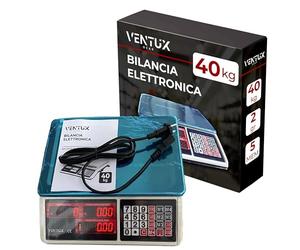 Bilancia Elettronica digitale 40 kg - Bilancia Digitale Professionale con Display LED, 5 Memorie, Funzione Tara e Conteggio - Bilancia da Banco per Negozi, Mercati e Attività Commerciali
