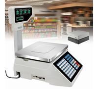 Bilancia elettronica digitale per il calcolo dei prezzi, registratore di cassa, stampante termica commerciale, cartellino del prezzo con display fronte-retro, per supermercato/vendita al dettaglio (C)