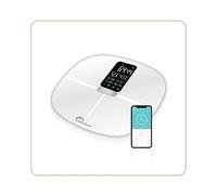 LITTLE BALANCE Cardio Connect 4 Classic Impedenzimetro collegato, Vetro temperato, Bianco