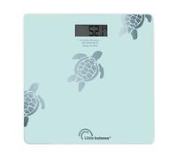 LITTLE BALANCE 8730 Tartarughe Aqua metallizzate, Bilancia pesapersone senza batteria, ricaricabile USB, riparabile, 180 kg, design Aqua metallizzato