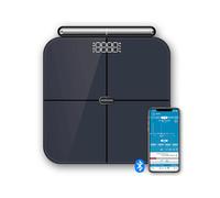 medisana BS 850 connect bilancia pesapersone con sensori manuali, bilancia impedenziometrica con 8 elettrodi, misurazione di peso, grasso corporeo, massa muscolare, bilancia digitale con app